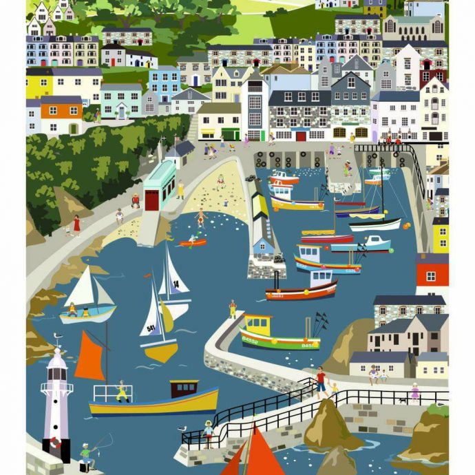 Mevagissey print by Erica Sturla