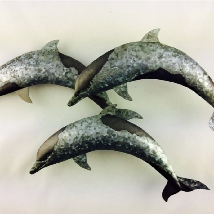 Leaping dolphins wall art