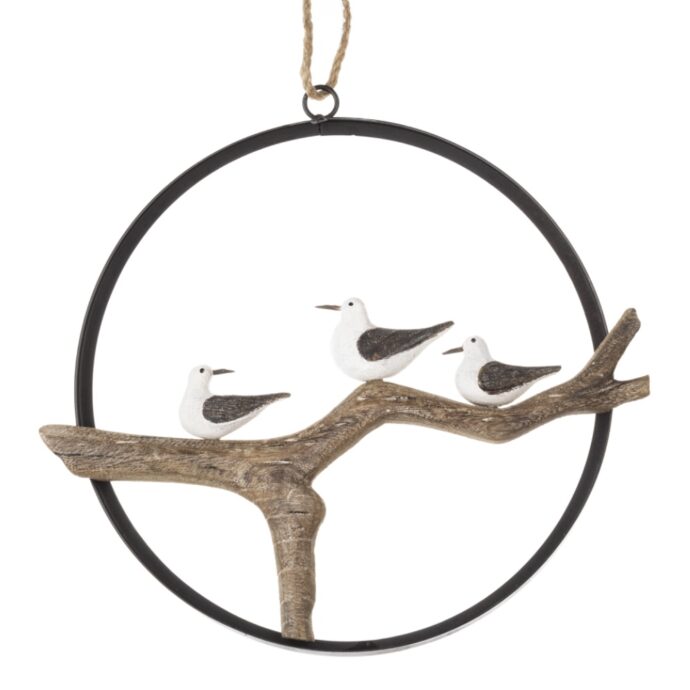 Seagulls perched in ring
